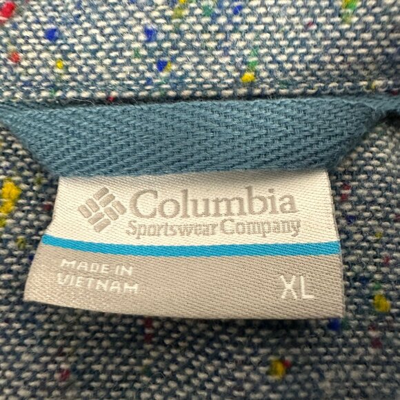 Columbia Glenallen EXS Mens Shirt Jacket Long Sleeve Splatter Blue XL - Picture 3 of 13